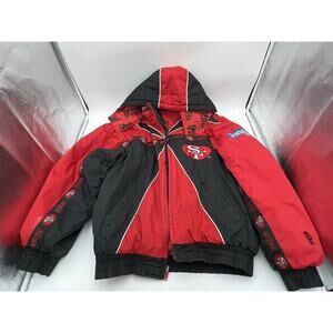 VINTAG PRO PLAYER BY DANIEL YOUNG SAN FRANCISCO 49ers ZIP W HOOD PARKA SIZ L